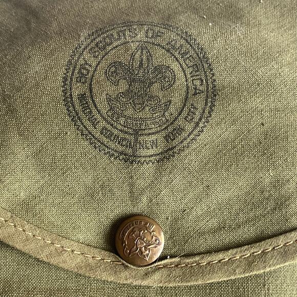 VTG 1950s Boy Scouts of America Mess Kit Bag Canvas Snap Closure Shoulder Strap - Picture 3 of 13